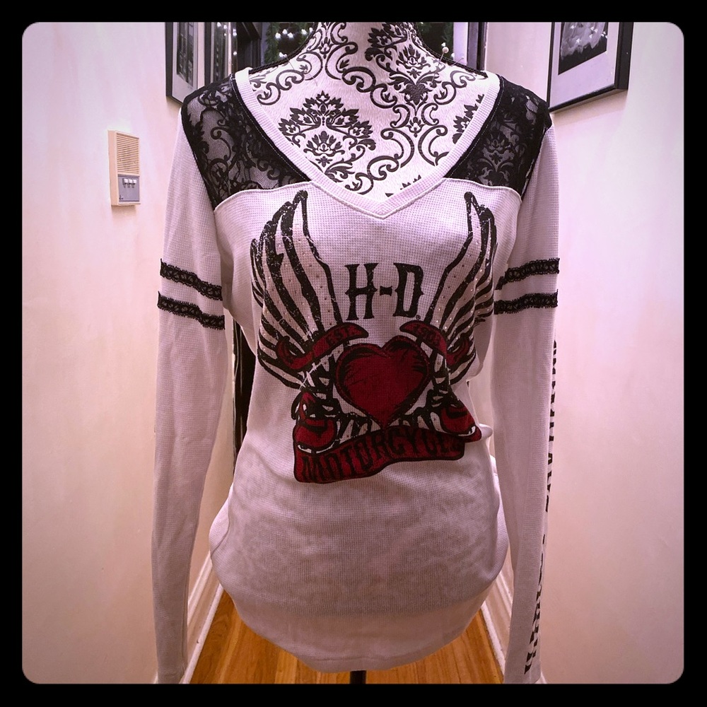 Harley Davidson Women’s Thermal/ Lace Top sz. L